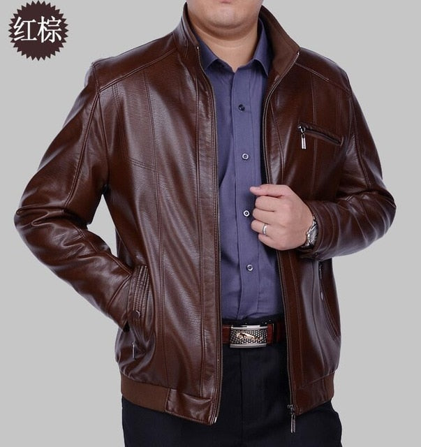 New Leather Jacket Men Coats Motorcycle Genuine leather Coat Men's Brand New high-grade Sheep skin stand collar jackets M-4XL
