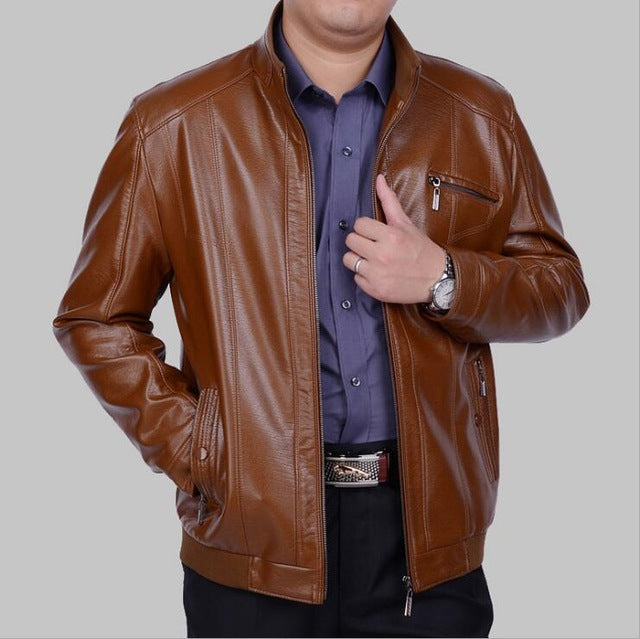 New Leather Jacket Men Coats Motorcycle Genuine leather Coat Men's Brand New high-grade Sheep skin stand collar jackets M-4XL