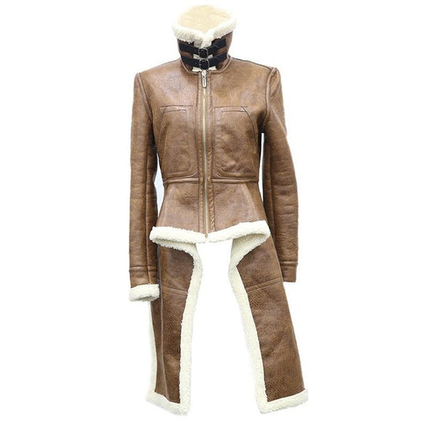 Irregular Faux Leather Jacket Women Imitation Sheepskin Coats Thick Slim Lamb Wool Shearling Jacket Winter Outwear 2019 Okd708