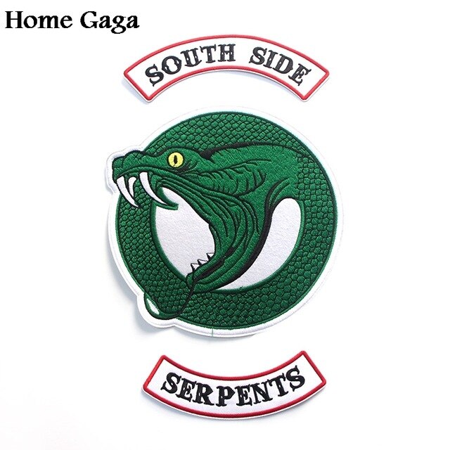 10pcs/lot Homegaga RIVERDALE Southside Serpents Jacket Patches Embroidered Iron On Accessory New Arrival clothing Stickers D1132