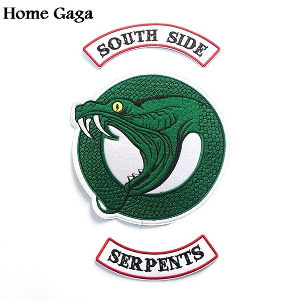 10pcs/lot Homegaga RIVERDALE Southside Serpents Jacket Patches Embroidered Iron On Accessory New Arrival clothing Stickers D1132
