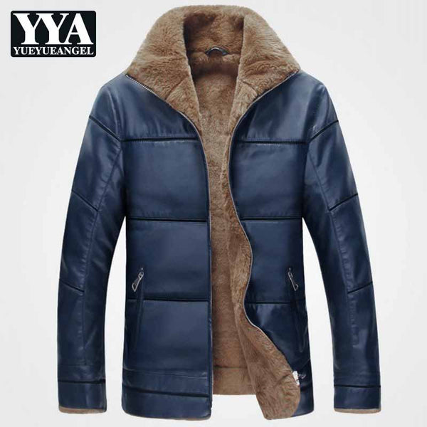 2019 New Plus Size 9XL Fleece Warm PU Leather Jacket Man Coats Brand Designer Mens Faux Leather Jackets Parkas Winter Streetwear