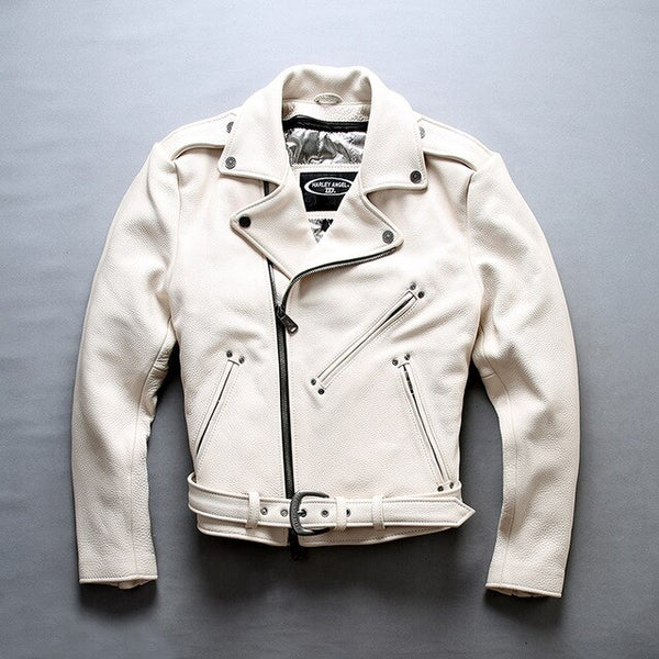 Men clothes 2019 Men's real cow leather jacket short slim Motorcycle mens genuine leather jackets