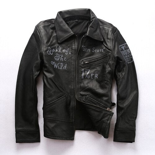 DHL Free Shipping 2019 Autumn Winter Genuine Leather Jackets Men's High Quality Cow Leather Black Warm Coat Vintage Motor Jacket