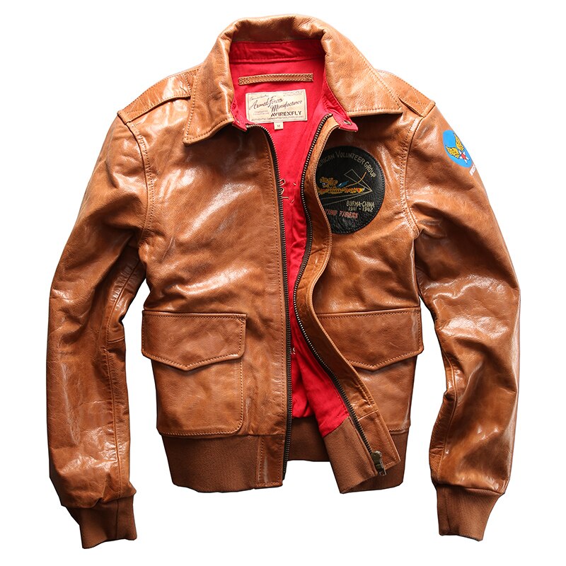 Read Description! Asian size air force flight A2 pilot leather jacket high quality genuine cow leather cowhide rider jacket