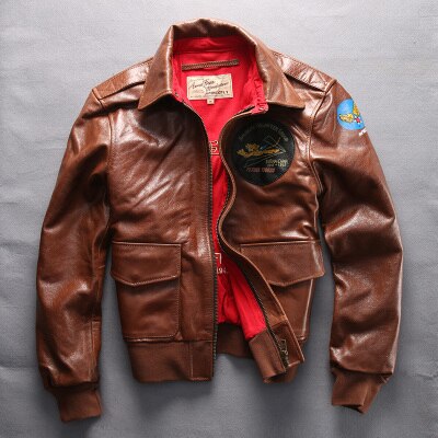 Read Description! Asian size air force flight A2 pilot leather jacket high quality genuine cow leather cowhide rider jacket