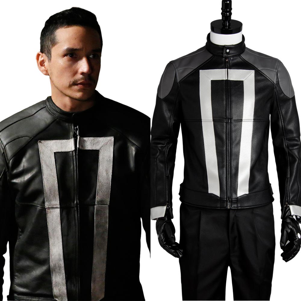 Agents of Shield S.H.I.E.L.D Ghost Rider Jacket Gloves Original Anime Cosplay Costume For Halloween Party Suit Custom Made