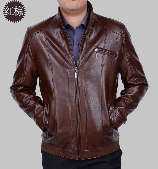 The New Spring 2019 Sheep Skin Man Leather Coat High-grade Leather Bomber Jackets For Men Men's Fashion Leather Coat M-xxxl